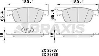 Braxis AA0444 - Kit de plaquettes de frein, frein à disque cwaw.fr