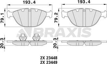 Braxis AA0445 - Kit de plaquettes de frein, frein à disque cwaw.fr