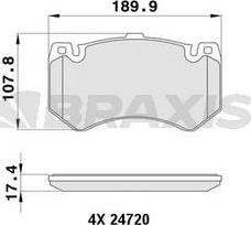 Braxis AA0446 - Kit de plaquettes de frein, frein à disque cwaw.fr