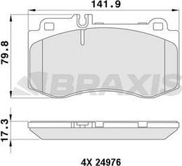 Braxis AA0440 - Kit de plaquettes de frein, frein à disque cwaw.fr