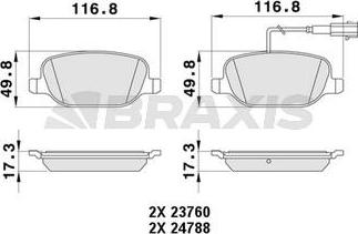 Braxis AA0455 - Kit de plaquettes de frein, frein à disque cwaw.fr