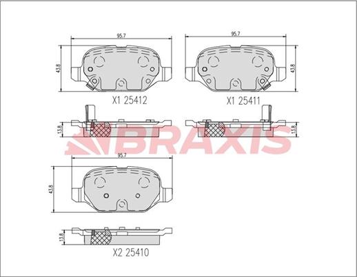 Braxis AA0456 - Kit de plaquettes de frein, frein à disque cwaw.fr