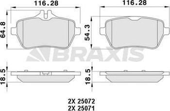 Braxis AA0453 - Kit de plaquettes de frein, frein à disque cwaw.fr