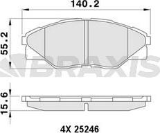 Braxis AA0457 - Kit de plaquettes de frein, frein à disque cwaw.fr