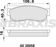 Braxis AA0462 - Kit de plaquettes de frein, frein à disque cwaw.fr