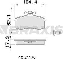 Braxis AA0467 - Kit de plaquettes de frein, frein à disque cwaw.fr