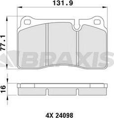 Braxis AA0409 - Kit de plaquettes de frein, frein à disque cwaw.fr