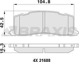 Braxis AA0405 - Kit de plaquettes de frein, frein à disque cwaw.fr