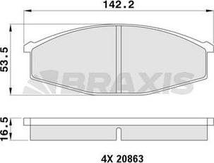 Braxis AA0400 - Kit de plaquettes de frein, frein à disque cwaw.fr