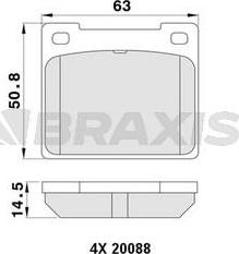 Braxis AA0403 - Kit de plaquettes de frein, frein à disque cwaw.fr