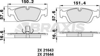 Braxis AA0414 - Kit de plaquettes de frein, frein à disque cwaw.fr