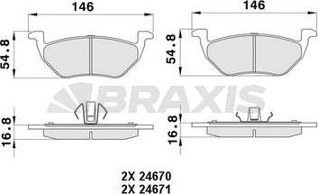 Braxis AA0410 - Kit de plaquettes de frein, frein à disque cwaw.fr