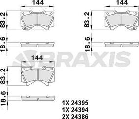 Braxis AA0484 - Kit de plaquettes de frein, frein à disque cwaw.fr