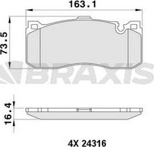 Braxis AA0437 - Kit de plaquettes de frein, frein à disque cwaw.fr