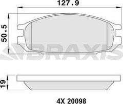 Braxis AA0428 - Kit de plaquettes de frein, frein à disque cwaw.fr