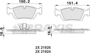 Braxis AA0427 - Kit de plaquettes de frein, frein à disque cwaw.fr