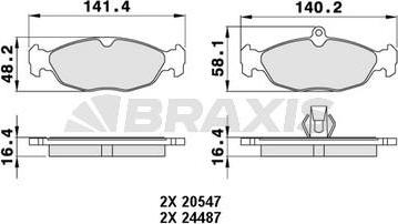 Braxis AA0470 - Kit de plaquettes de frein, frein à disque cwaw.fr