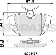 Braxis AA0478 - Kit de plaquettes de frein, frein à disque cwaw.fr