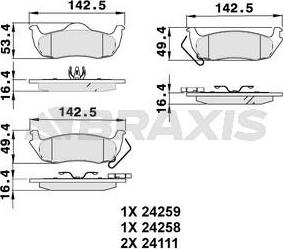 Braxis AA0506 - Kit de plaquettes de frein, frein à disque cwaw.fr