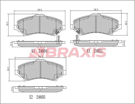 Braxis AA0691 - Kit de plaquettes de frein, frein à disque cwaw.fr