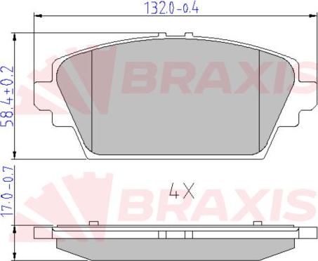 Braxis AA0644 - Kit de plaquettes de frein, frein à disque cwaw.fr