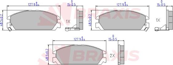 Braxis AA0645 - Kit de plaquettes de frein, frein à disque cwaw.fr