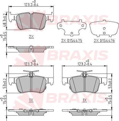 Braxis AA0647 - Kit de plaquettes de frein, frein à disque cwaw.fr