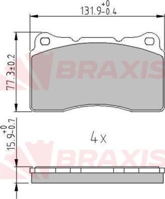 Braxis AA0651 - Kit de plaquettes de frein, frein à disque cwaw.fr