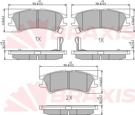 Braxis AA0652 - Kit de plaquettes de frein, frein à disque cwaw.fr