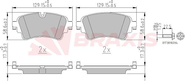 Braxis AA0664 - Kit de plaquettes de frein, frein à disque cwaw.fr