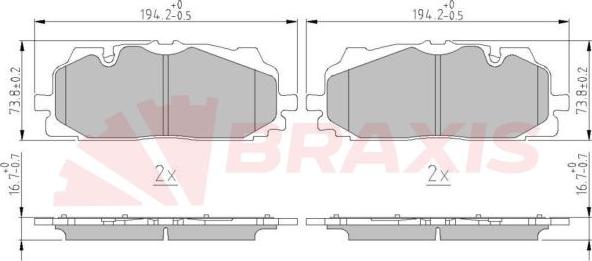 Braxis AA0666 - Kit de plaquettes de frein, frein à disque cwaw.fr