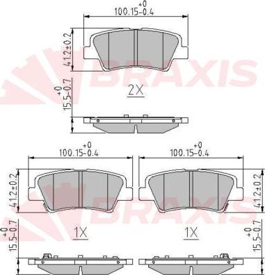 Braxis AA0602 - Kit de plaquettes de frein, frein à disque cwaw.fr