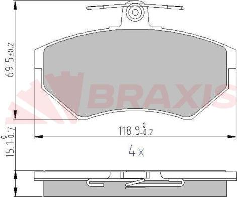 Braxis AA0616 - Kit de plaquettes de frein, frein à disque cwaw.fr