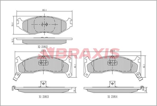 Braxis AA0683 - Kit de plaquettes de frein, frein à disque cwaw.fr