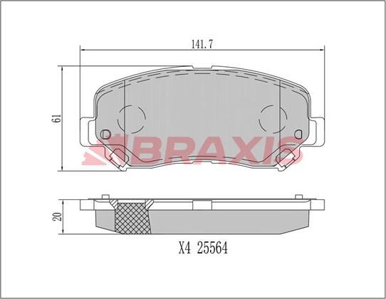 Braxis AA0687 - Kit de plaquettes de frein, frein à disque cwaw.fr