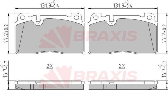 Braxis AA0639 - Kit de plaquettes de frein, frein à disque cwaw.fr