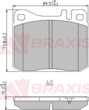 Braxis AA0635 - Kit de plaquettes de frein, frein à disque cwaw.fr