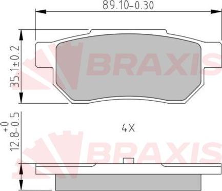 Braxis AA0633 - Kit de plaquettes de frein, frein à disque cwaw.fr