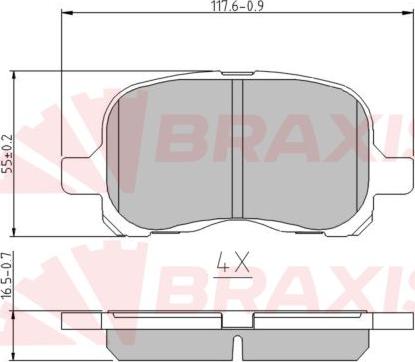 Braxis AA0632 - Kit de plaquettes de frein, frein à disque cwaw.fr