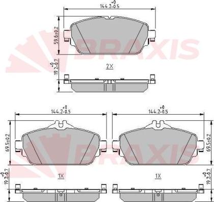 Braxis AA0624 - Kit de plaquettes de frein, frein à disque cwaw.fr