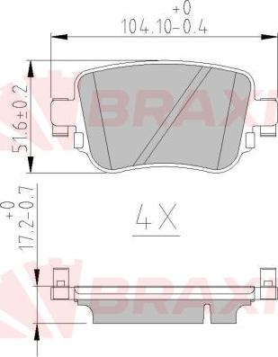 Braxis AA0621 - Kit de plaquettes de frein, frein à disque cwaw.fr