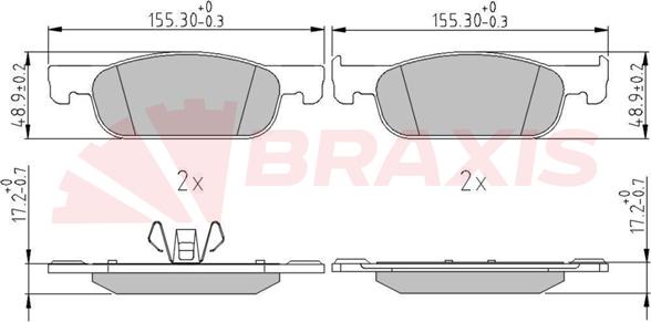 Braxis AA0675 - Kit de plaquettes de frein, frein à disque cwaw.fr