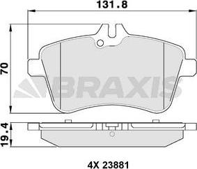 Braxis AA0099 - Kit de plaquettes de frein, frein à disque cwaw.fr