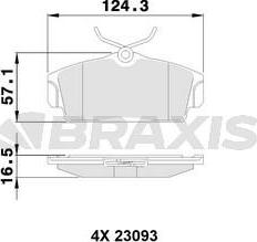 Braxis AA0095 - Kit de plaquettes de frein, frein à disque cwaw.fr