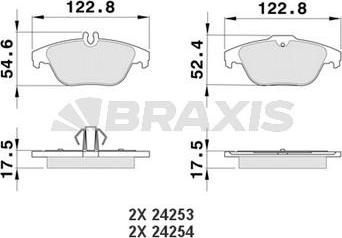 Braxis AA0091 - Kit de plaquettes de frein, frein à disque cwaw.fr