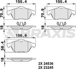 Braxis AA0092 - Kit de plaquettes de frein, frein à disque cwaw.fr