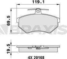 Braxis AA0040 - Kit de plaquettes de frein, frein à disque cwaw.fr