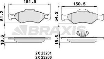 Braxis AA0041 - Kit de plaquettes de frein, frein à disque cwaw.fr