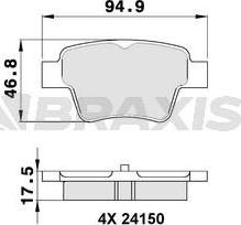 Braxis AA0048 - Kit de plaquettes de frein, frein à disque cwaw.fr