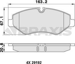 Braxis AA0059 - Kit de plaquettes de frein, frein à disque cwaw.fr